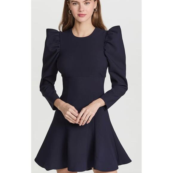 NWT Likely Alia Long Puff Sleeve Mini Dress Puffy sz 14 Navy Blue $248 Women's - Picture 15 of 16